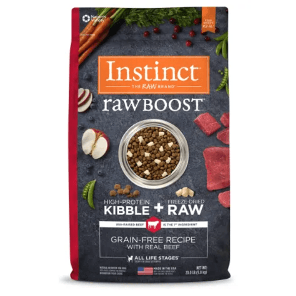 Instinct Raw Boost Grain-Free Recipe with Real Beef Dry Dog Food with Freeze-Dried Raw Pieces, 20 lbs.