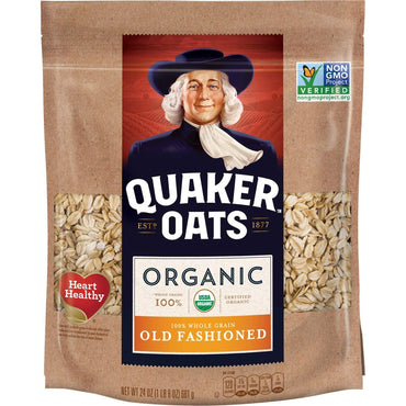 Quaker Old Fashioned Rolled Oats, USDA Organic, (Pack of 4)