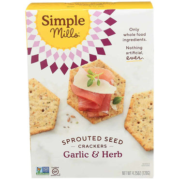 Simple Mills Garlic & Herb Gluten Free Sprouted Seed Crackers
