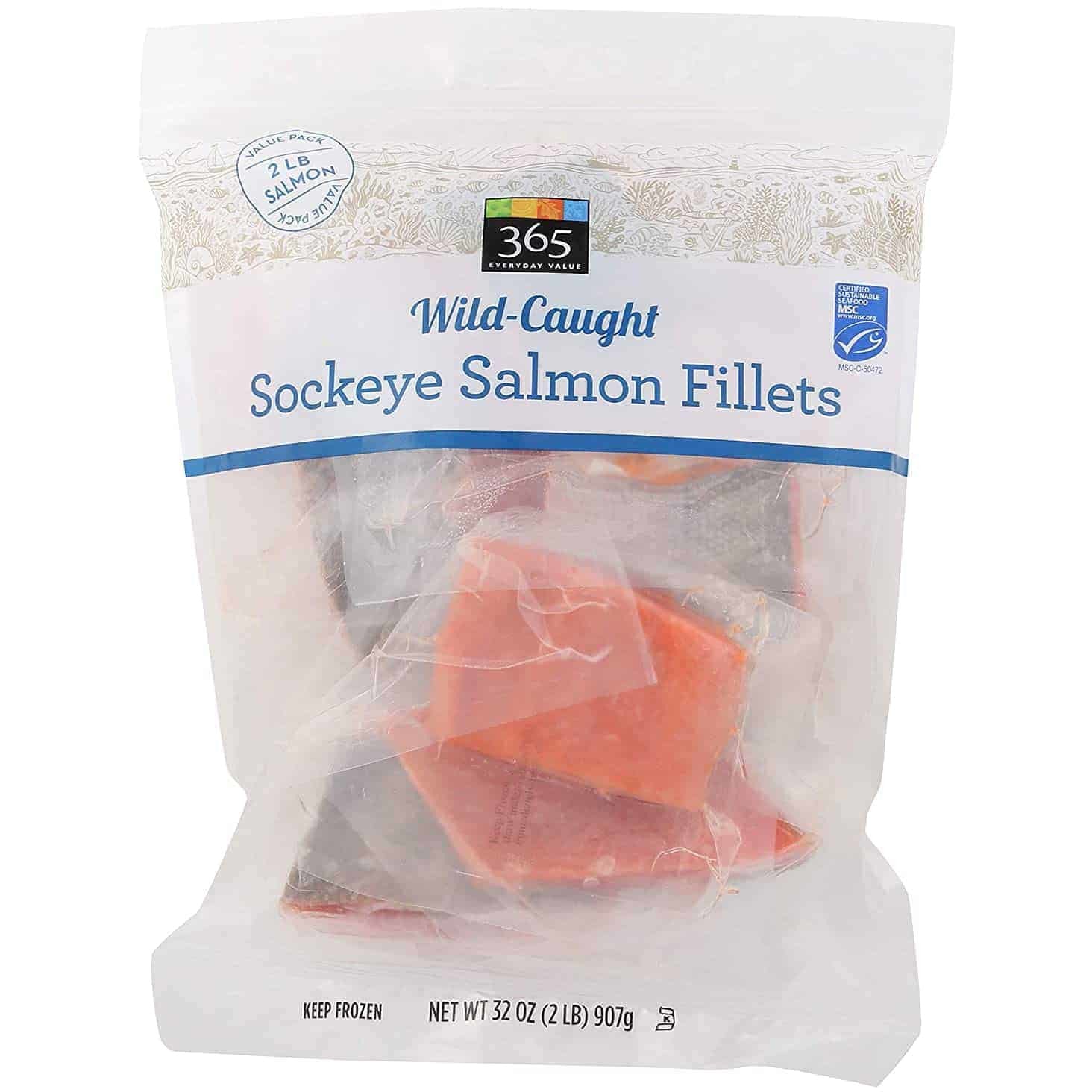 Frozen Wild-Caught Seafood, Sockeye Salmon Fillets, 32 Ounce