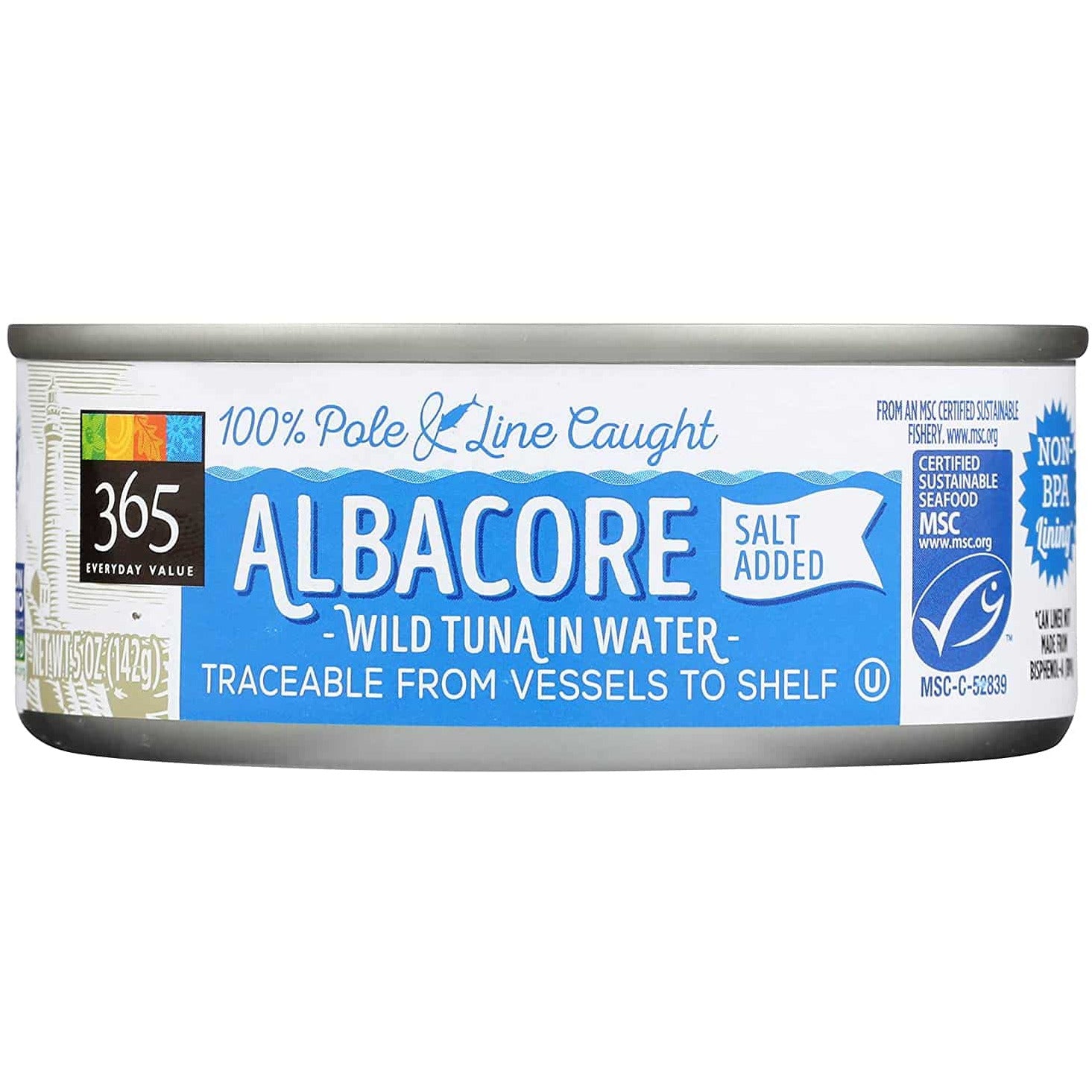 Canned Wild Tuna, Albacore in Water with Salt Added (100% Pole & Line  Caught), 5 oz at Whole Foods Market