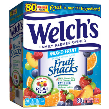 Welch's Fruit Snacks, Mixed Fruit, 90 ct, 0.9 oz