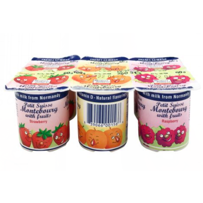 MAITRES LAITIERS Petit Suisse Montebourg With Fruits, 2.11 oz (pack of 6)